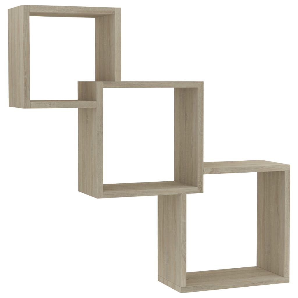 vidaXL Ράφια Κύβοι Τοίχου Χρώμα Sonoma Δρυς 68x15x68 εκ. Επεξ. Ξύλο
