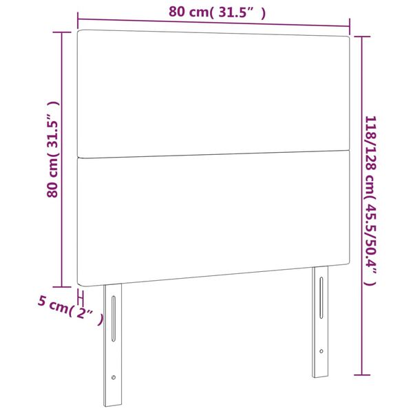 vidaXL Κεφαλάρια Κρεβατιού 2 τεμ. Γκρι80 x 5 x 78/88εκ.Συνθετικό Δέρμα