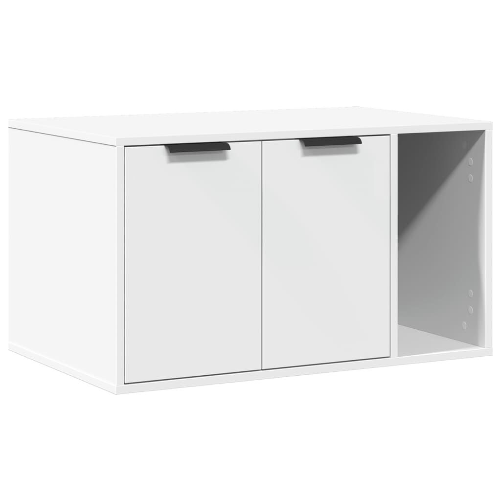 vidaXL Τουαλέτα Γάτας Περίφραξη Λευκό 80x50x45 εκ. Επεξεργασμ. Ξύλο
