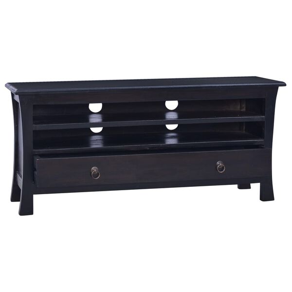 vidaXL Έπιπλο Τηλεόρασης Ανοιχτό Καφέ Μαύρο 100x30x45 εκ. Μασίφ Μαόνι