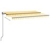 vidaXL Τέντα Αυτόματη με LED & Αισθ. Ανέμου Κίτρινο/Λευκό 400x350 εκ.
