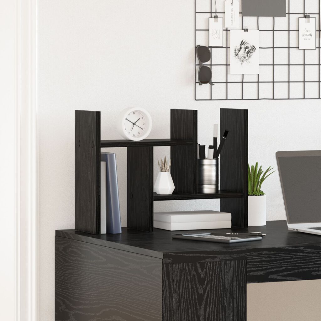 VidaXL Οργανωτής Γραφείου Μαύρη Βελανιδιά 50x15.5x35.5 εκ