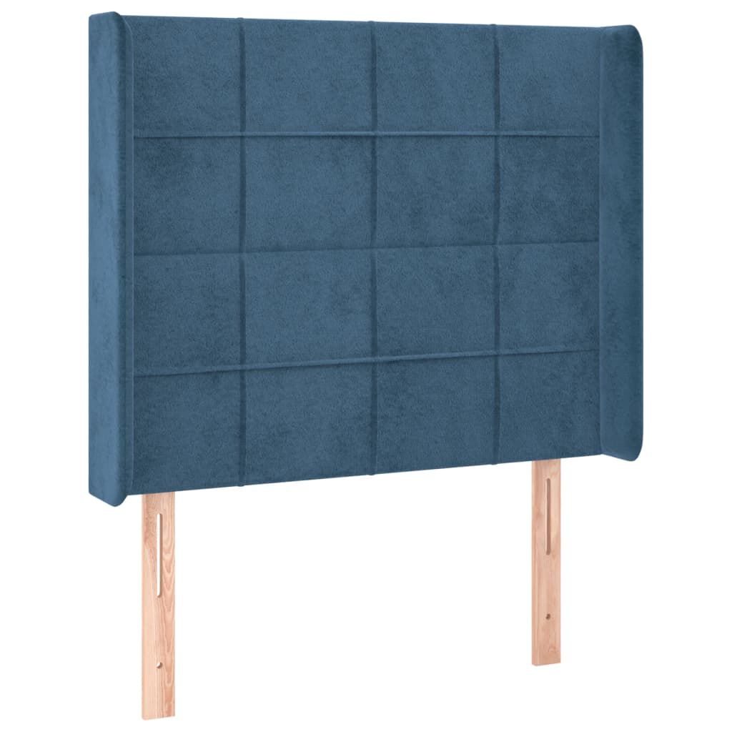 vidaXL Κεφαλάρι με Πτερύγια Σκούρο Μπλε 83x16x118/128 εκ. Βελούδινο