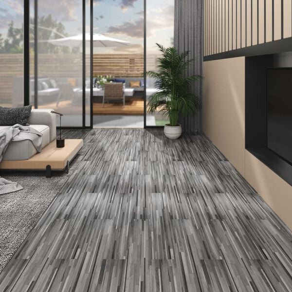vidaXL Δάπεδο Μη Αυτοκόλλητο Ριγέ Γκρι 5,26 μ² / 2 χιλ. από PVC