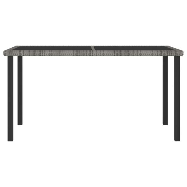 vidaXL Τραπεζαρία Κήπου Γκρι 140 x 70 x 73 εκ. από Συνθετικό Ρατάν