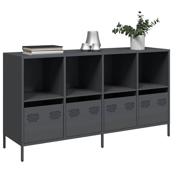 vidaXL Ντουλάπι Ανθρακί 135x39x73,5 εκ. από Χάλυβα Ψυχρής Έλασης