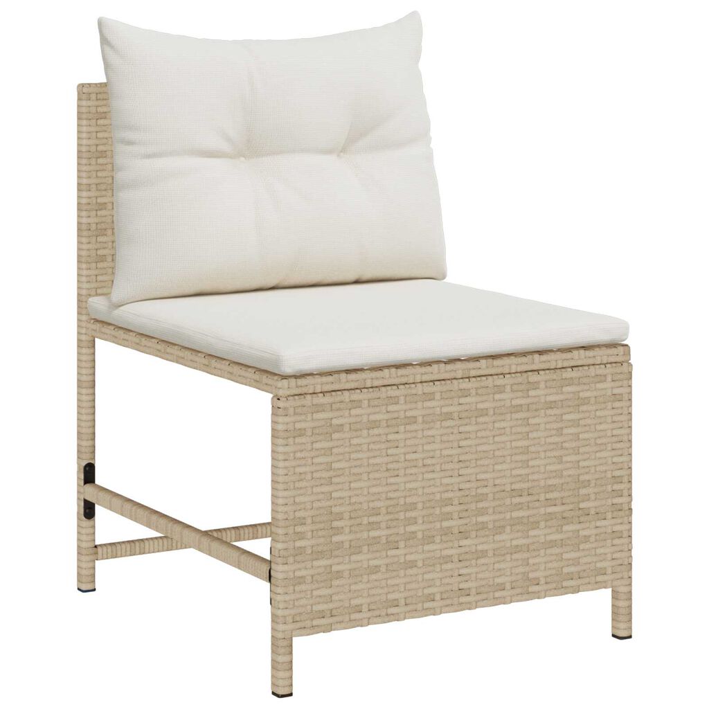 vidaXL Σετ Καναπέ Κήπου 6 pcs μπεζ και κρεμ συνθετικό ρατάν