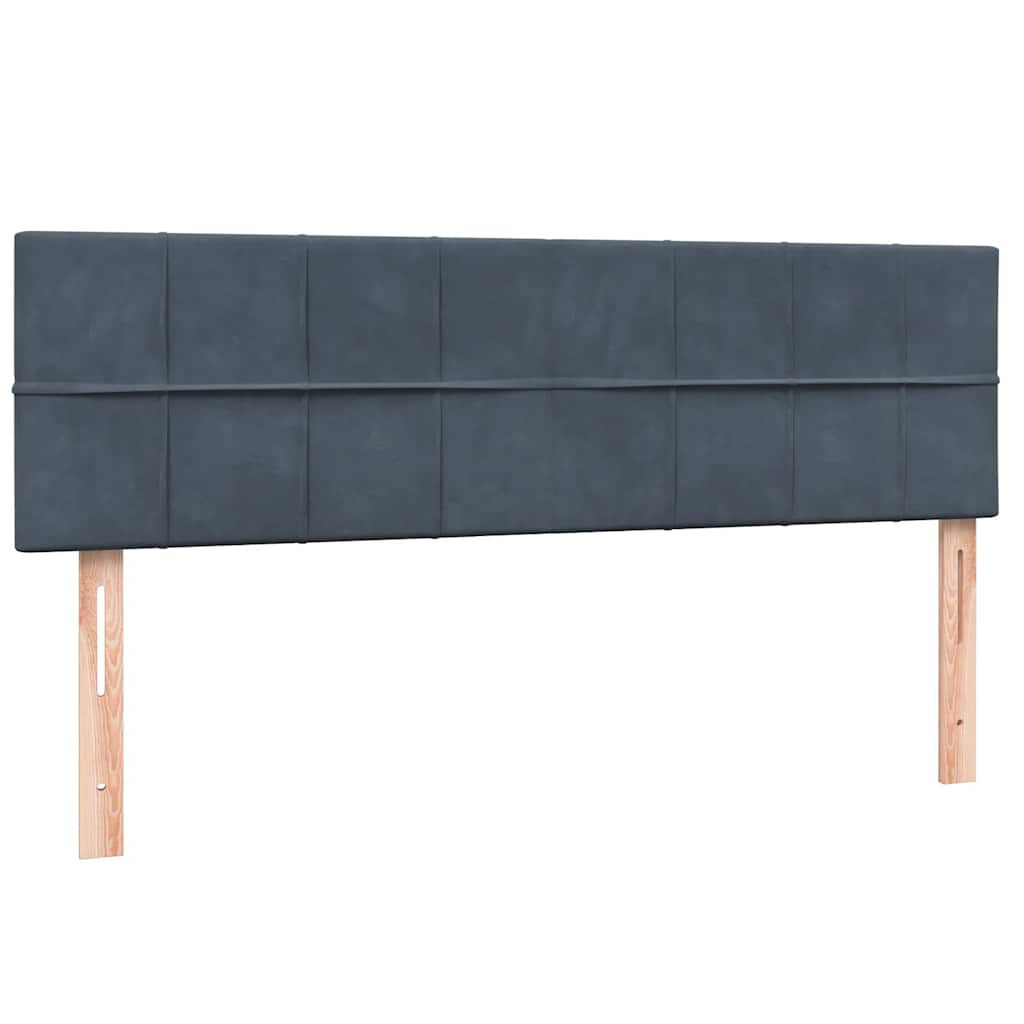 vidaXL Κρεβάτι Boxspring με Στρώμα Σκούρο Γκρι 140x210 εκ. Βελούδινο