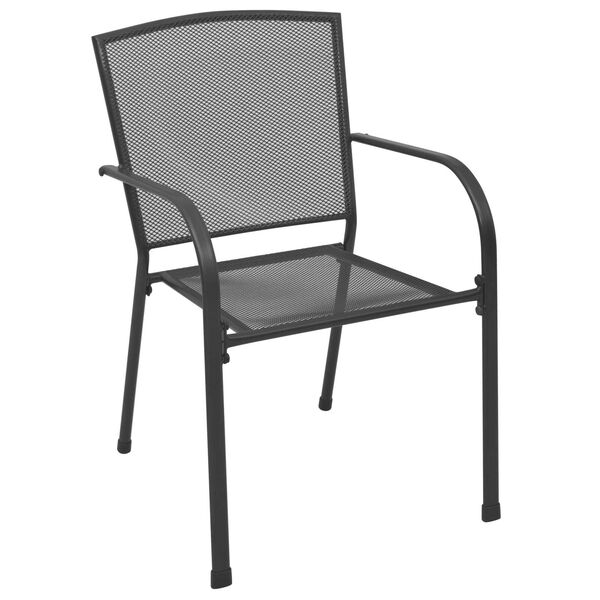 vidaXL Σέτ φαγητού για κήπο 7 pcs Ανθρακί Ατσάλι