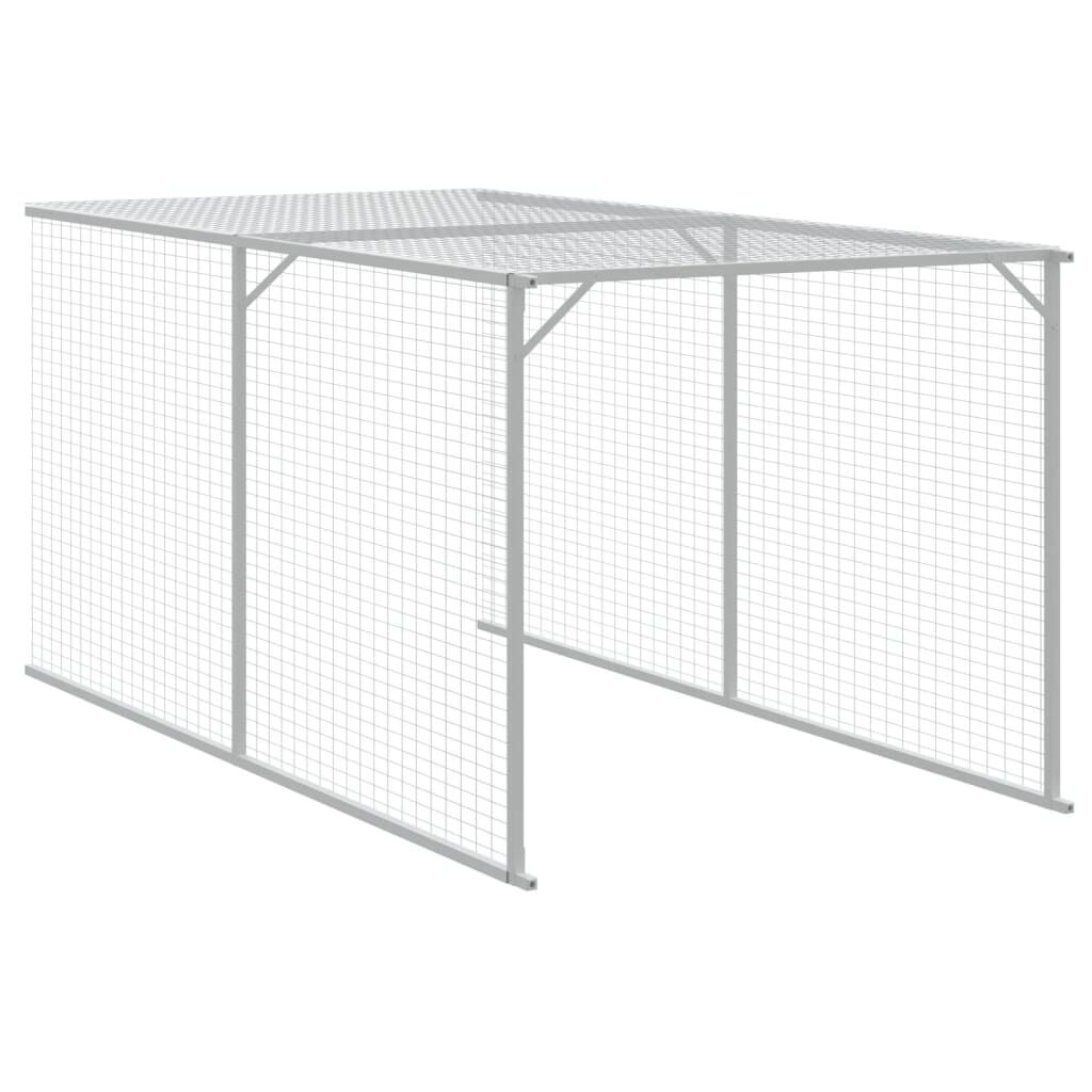 vidaXL Κοτέτσι με Περίβολο Αν. Γκρι 117x813x123 εκ. Γαλβαν. Ατσάλι