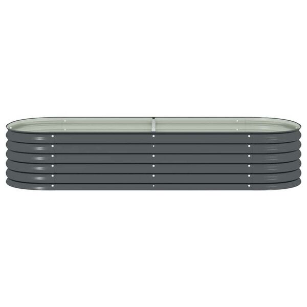 vidaXL Ζαρντινιέρα Υπερυψωμένη Γκρι 240x80x44 εκ. Γαλβανισμ. Χάλυβας