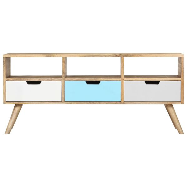 vidaXL Έπιπλο Τηλεόρασης 110 x 35 x 48 εκ. από Μασίφ Ξύλο Μάνγκο
