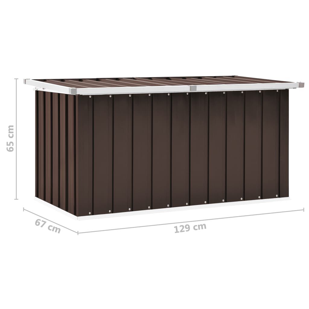 vidaXL Μπαούλο Αποθήκευσης Κήπου Καφέ 129 x 67 x 65 εκ.