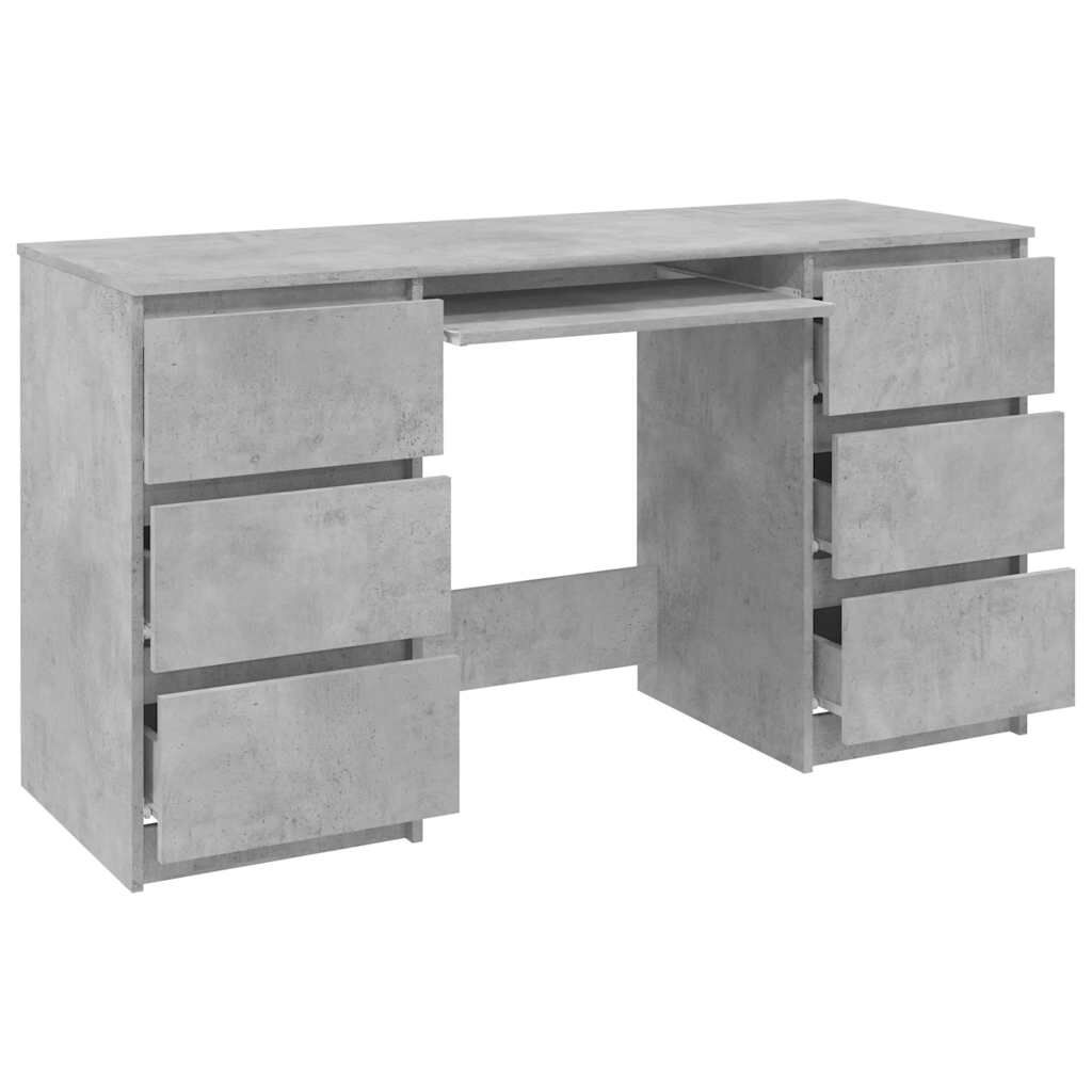 vidaXL Γραφείο Γκρι του Σκυροδέματος 140 x 50 x 77 εκ. από Επεξ. Ξύλο