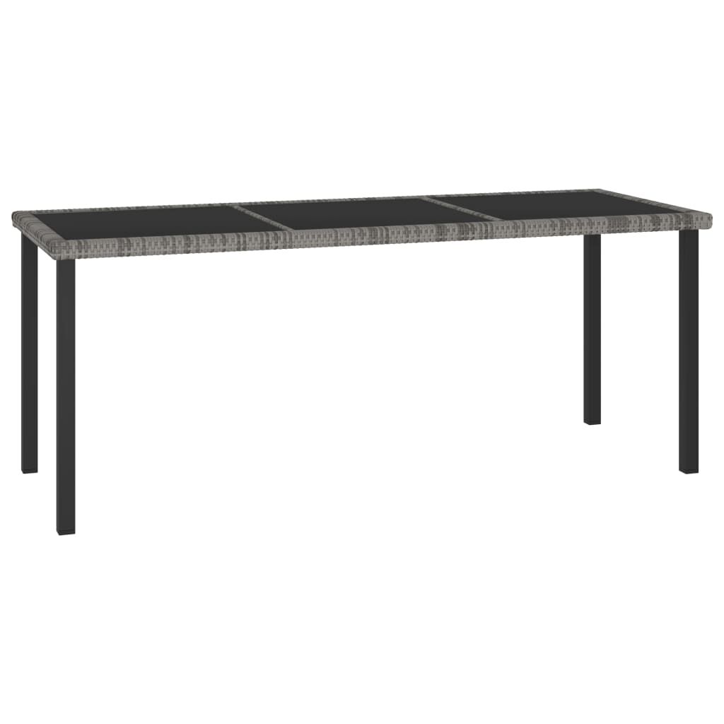 vidaXL Τραπεζαρία Κήπου Γκρι 180 x 70 x 73 εκ. από Συνθετικό Ρατάν
