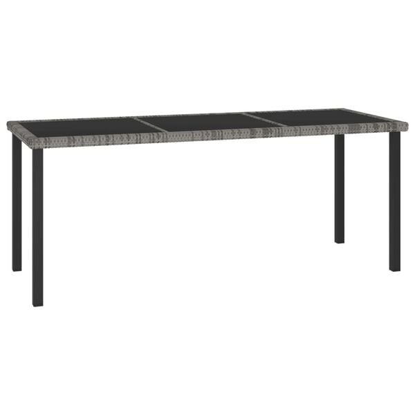 vidaXL Τραπεζαρία Κήπου Γκρι 180 x 70 x 73 εκ. από Συνθετικό Ρατάν