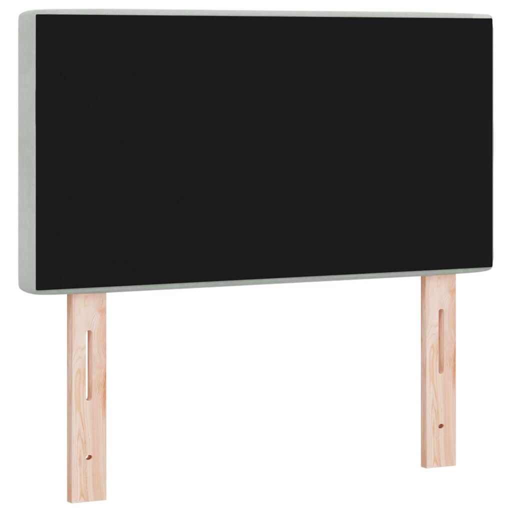 vidaXL Κεφαλάρι LED με φώτα λωρίδας LED Ανοιχτό γκρι 80 cm Βελούδο