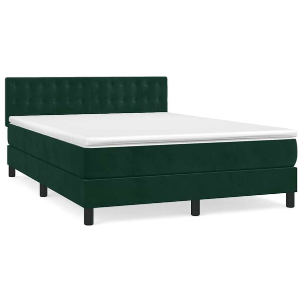 vidaXL &Kappa;&rho;&epsilon;&beta;ά&tau;&iota; Boxspring &mu;&epsilon; &Sigma;&tau;&rho;ώ&mu;&alpha; &Sigma;&kappa;&omicron;ύ&rho;&omicron; &Pi;&rho;ά&sigma;&iota;&nu;&omicron; 140x190&epsilon;&kappa;. &Beta;&epsilon;&lambda;&omicron;ύ&delta;&iota;&nu;&omicron;