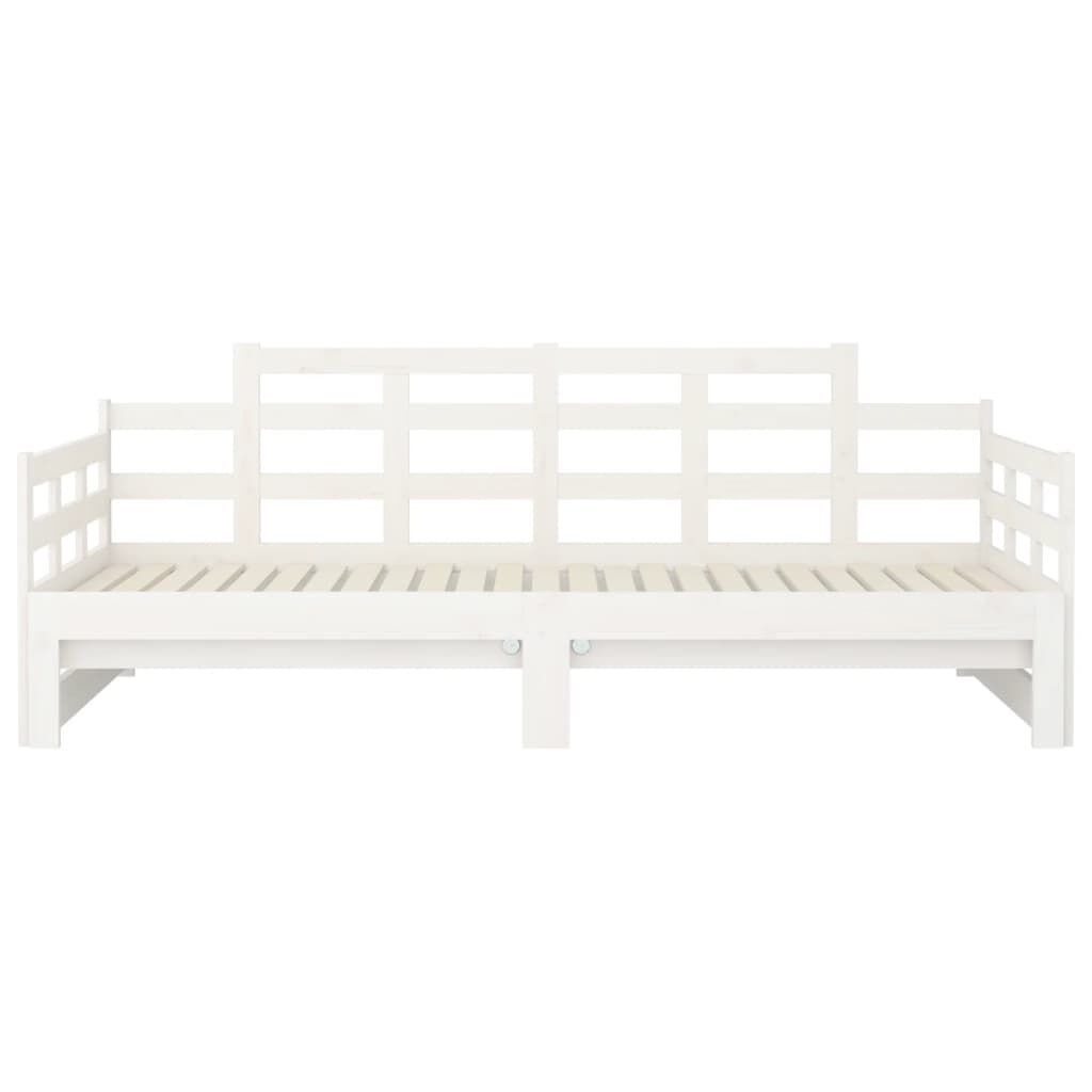 vidaXL Καναπές Κρεβάτι Συρόμενος Λευκός 2x(90x200) εκ. από Μασίφ Πεύκο