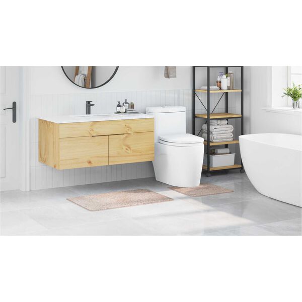vidaXL Πατάκι μπάνιου 2 pcs Κρεμ 50 x 50 cm Πολυπροπυλένιο