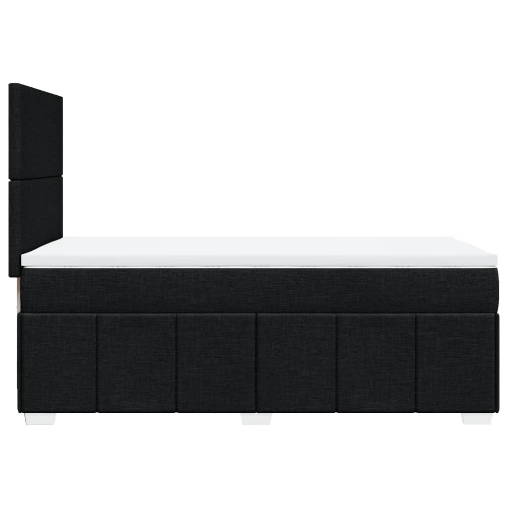 vidaXL Κρεβάτι Boxspring με Στρώμα Μαύρο 90x200 εκ. Υφασμάτινο