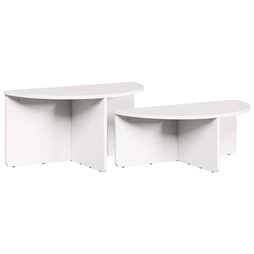 vidaXL Τραπεζάκι σαλονιού 2 pcs Λευκό 79 x 39.5 x 40 εκ