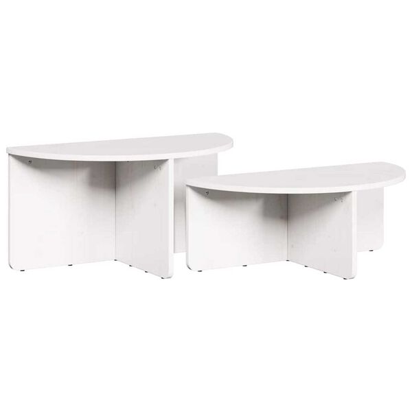 vidaXL Τραπεζάκι σαλονιού 2 pcs Λευκό 79 x 39.5 x 40 εκ