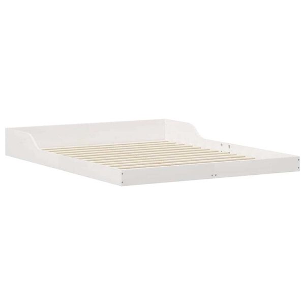 vidaXL Σκελετός Κρεβατιού Λευκό 140 x 210 cm Μασίφ ξύλο πεύκου
