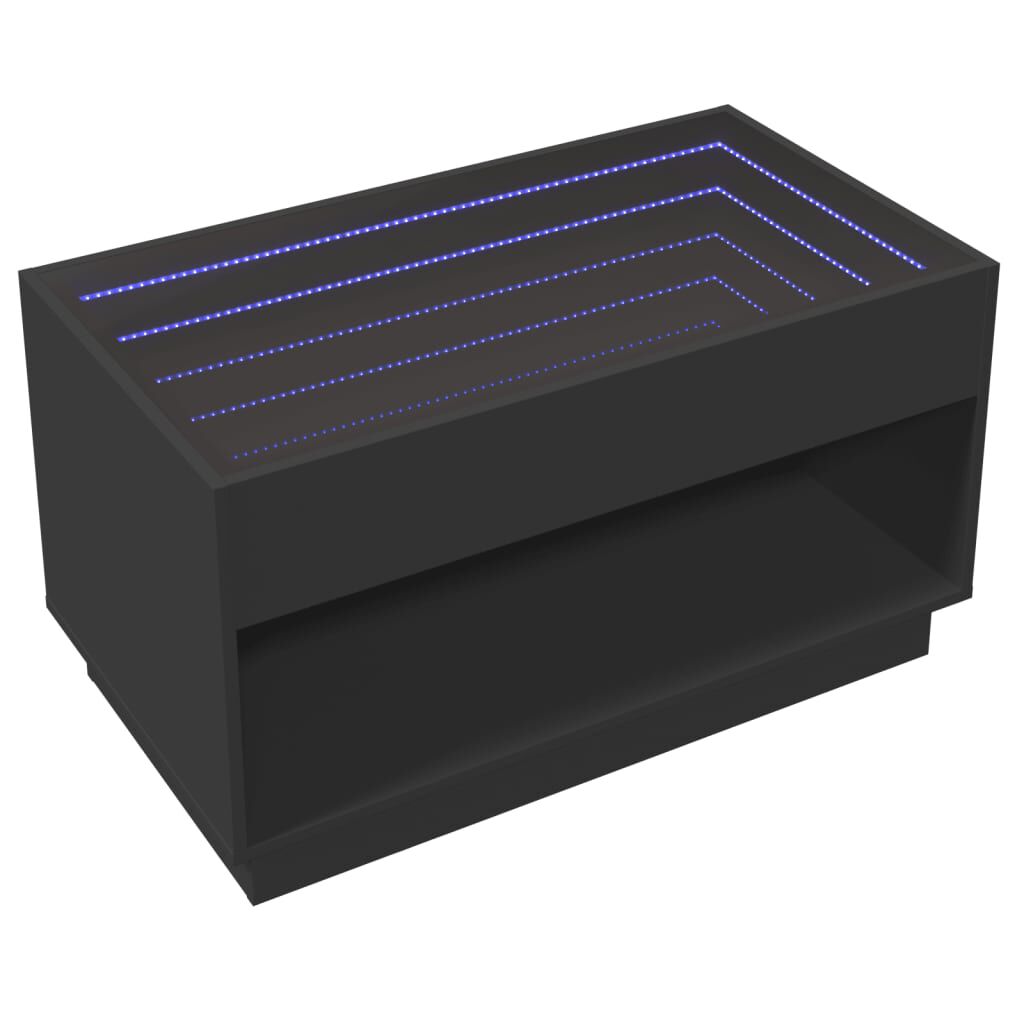 vidaXL Τραπεζάκι Σαλονιού Infinity LED Μαύρο 90x50x50 εκ.