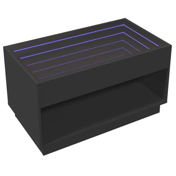 vidaXL Τραπεζάκι Σαλονιού Infinity LED Μαύρο 90x50x50 εκ.