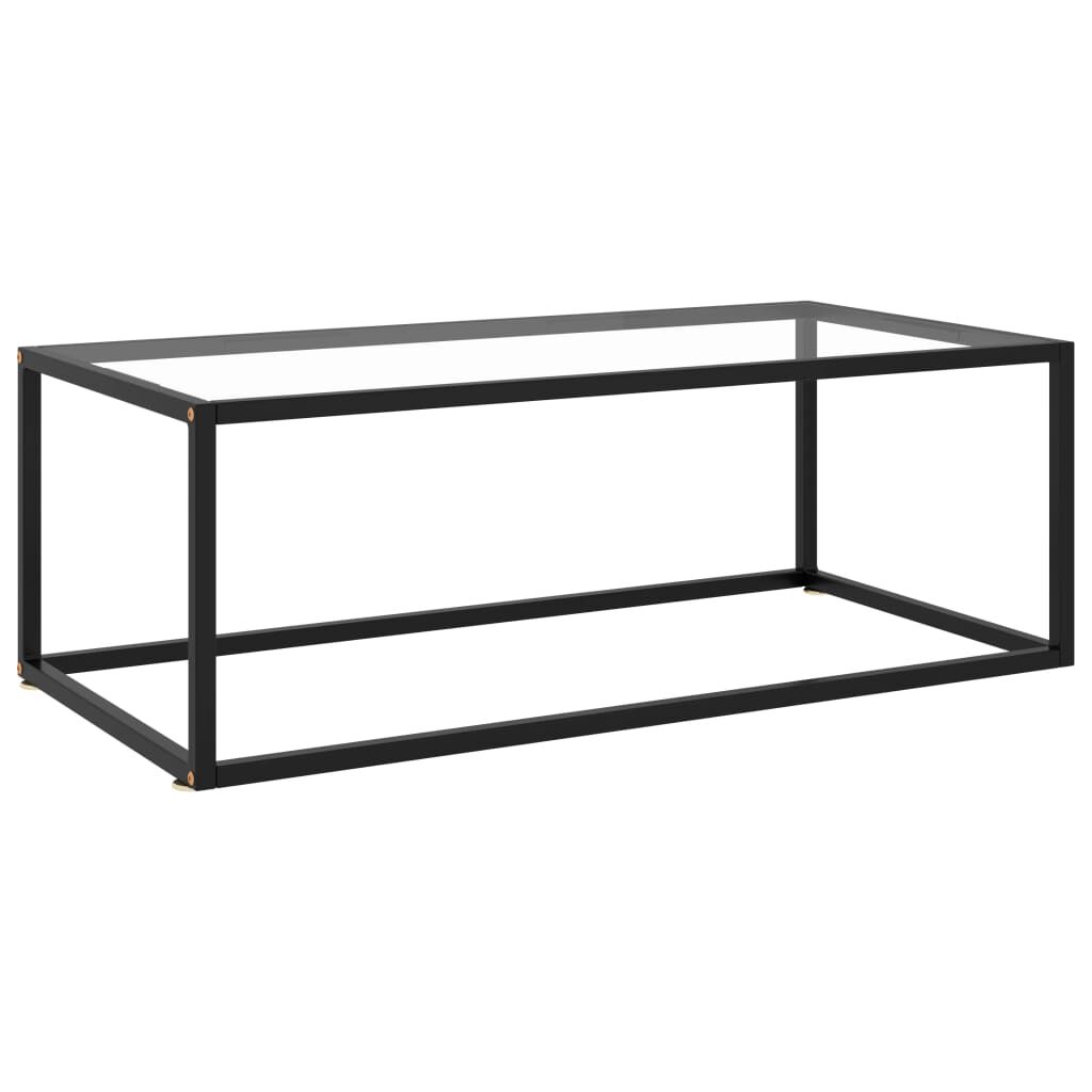vidaXL Τραπεζάκι Σαλονιού Μαύρο 100 x 50 x 35 εκ. με Ψημένο Γυαλί
