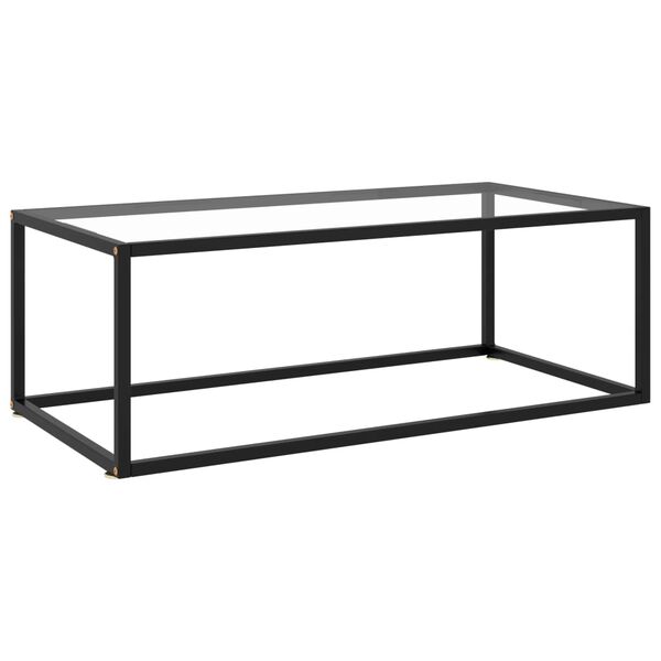 vidaXL Τραπεζάκι Σαλονιού Μαύρο 100 x 50 x 35 εκ. με Ψημένο Γυαλί