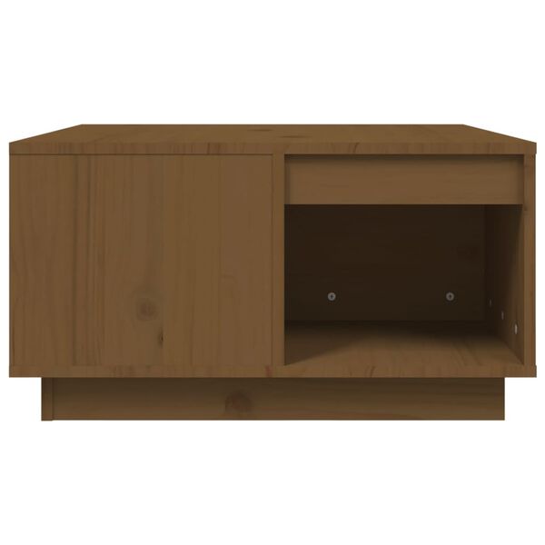 vidaXL Τραπεζάκι Σαλονιού Καφέ Μελί 60x61x32,5 εκ. Μασίφ Ξύλο Πεύκου
