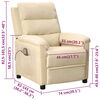 vidaXL Πολυθρόνα Μασάζ Κρεμ Υφασμάτινη