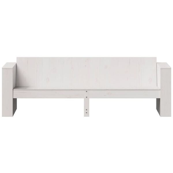 vidaXL Καναπές Κήπου Τριθέσιος Λευκός 189x60x62 εκ. Μασίφ Ξύλο Πεύκου