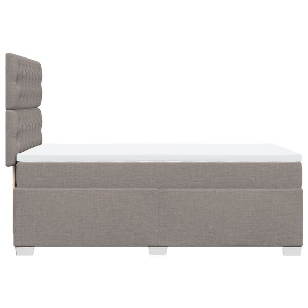vidaXL Κρεβάτι Boxspring με Στρώμα Taupe 90x190 εκ.Υφασμάτινο