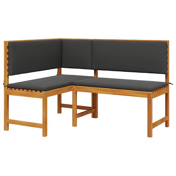 vidaXL Σετ Παγκάκι Κήπου 2 pcs Καφέ Μασίφ ξύλο ακακίας