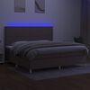 vidaXL &Kappa;&rho;&epsilon;&beta;ά&tau;&iota; Boxspring &mu;&epsilon; &Sigma;&tau;&rho;ώ&mu;&alpha; & LED Taupe 200x200 &epsilon;&kappa;. &Upsilon;&phi;&alpha;&sigma;&mu;ά&tau;&iota;&nu;&omicron;
