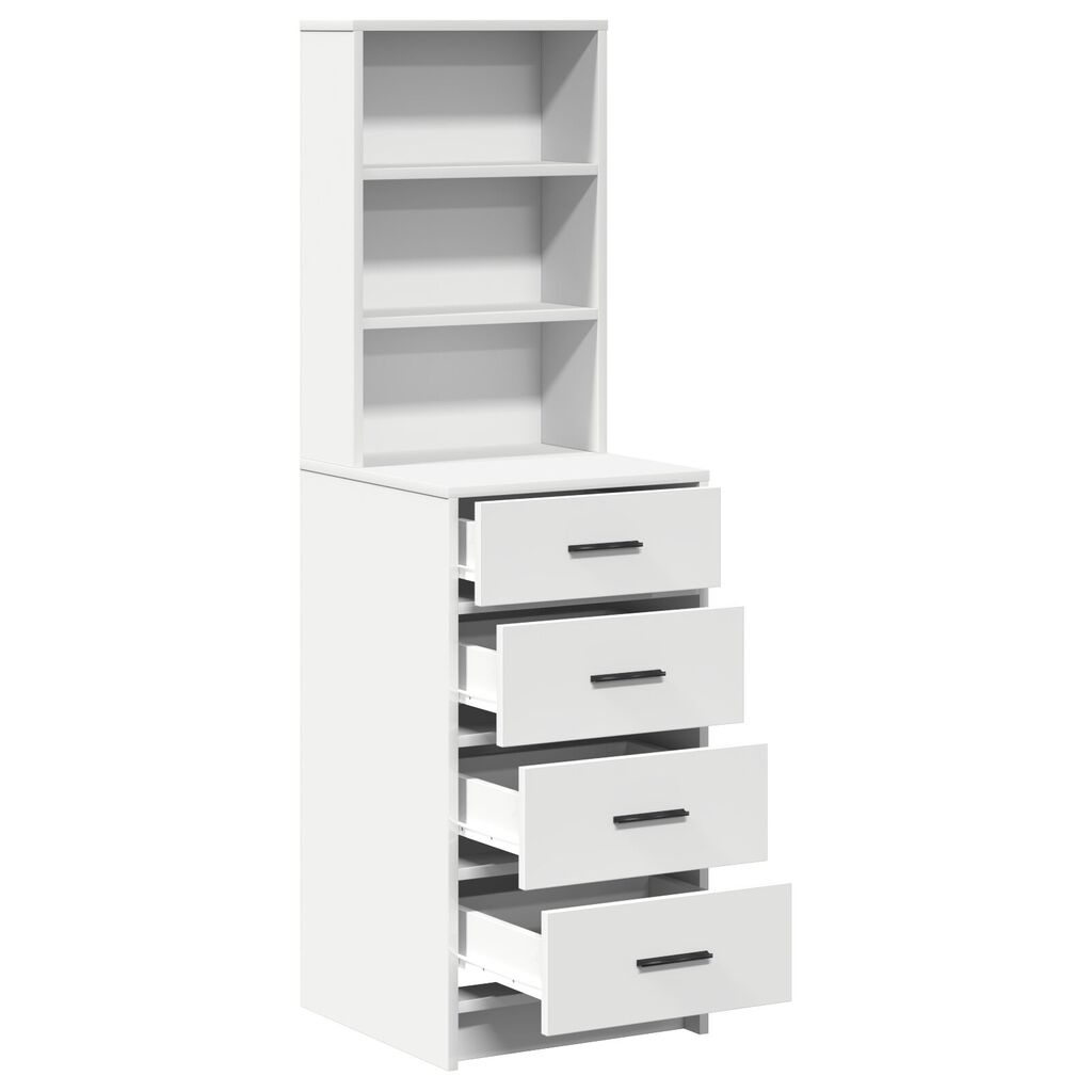 vidaXL Υψηλός θρόισμα Λευκό 40x41x135 εκ Επεξεργασμένο Ξύλο