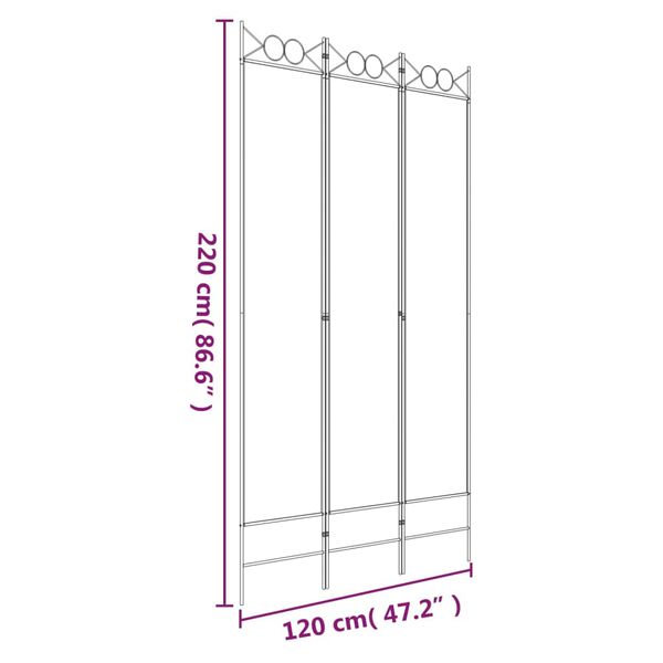 vidaXL Διαχωριστικό Δωματίου με 3 Πάνελ Καφέ 120x220 εκ. από Ύφασμα