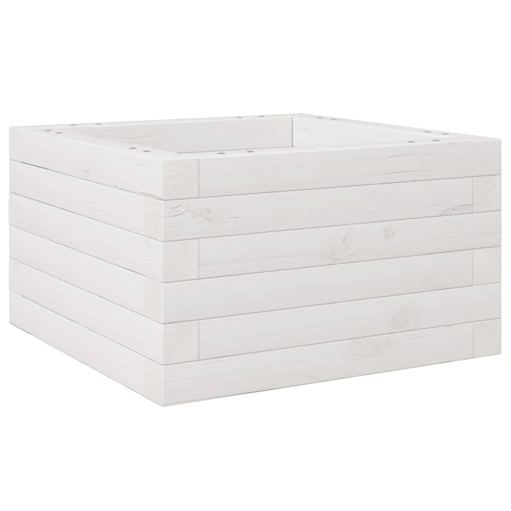 vidaXL Ζαρντινιέρα Κήπου Λευκή 40x40x23 εκ. από Μασίφ Ξύλο Πεύκου