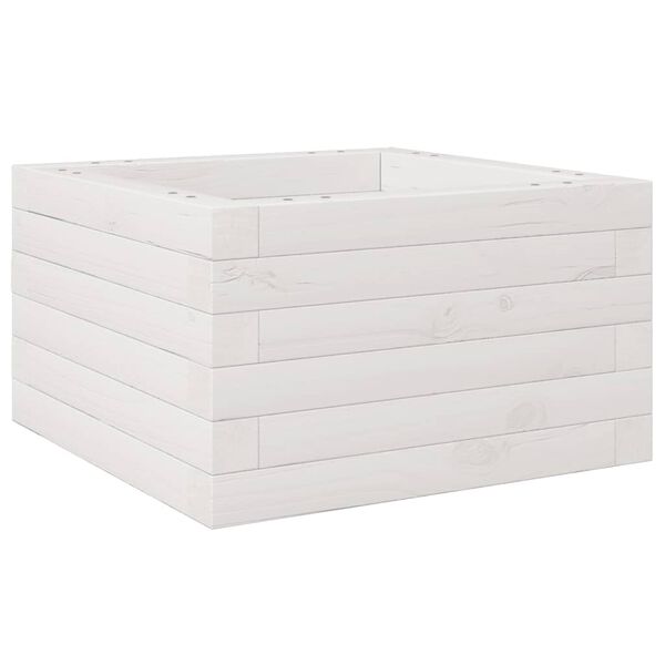 vidaXL Ζαρντινιέρα Κήπου Λευκή 40x40x23 εκ. από Μασίφ Ξύλο Πεύκου