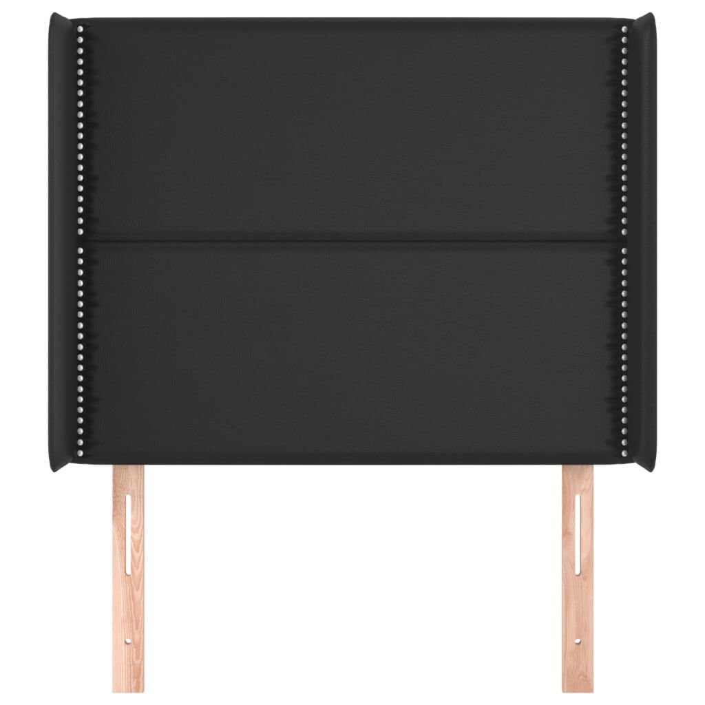 vidaXL Κεφαλάρι με Πτερύγια Μαύρο 83x16x118/128 εκ. Συνθετικό Δέρμα
