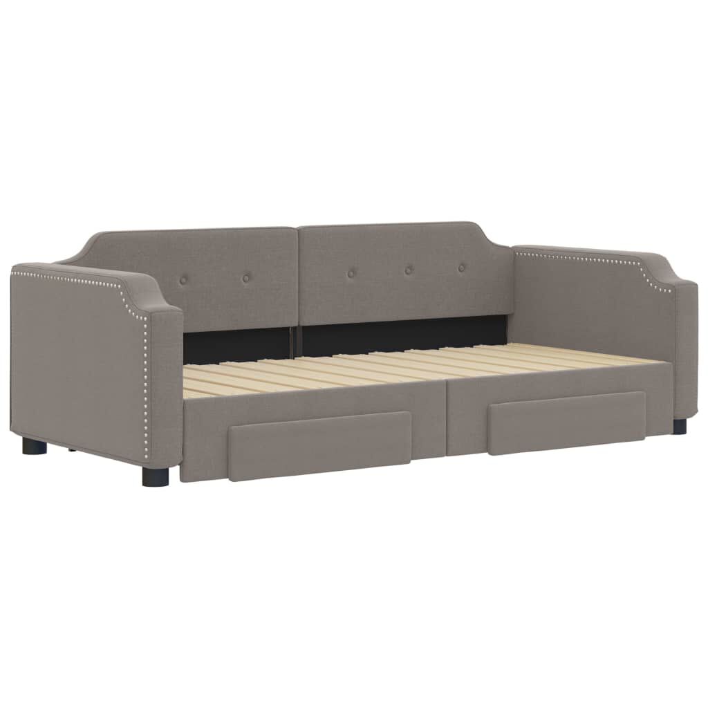 vidaXL Καναπές Κρεβάτι Συρόμενος Taupe 80x200 εκ. Υφασμάτινος Συρτάρια