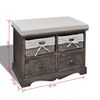 vidaXL Πάγκος με Αποθηκευτικό Χώρο Καφέ 62x33x42 εκ. Ξύλο Παυλώνιας