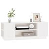vidaXL Έπιπλο Τηλεόρασης Λευκό 110x35x40,5 εκ. από Μασίφ Ξύλο Πεύκου