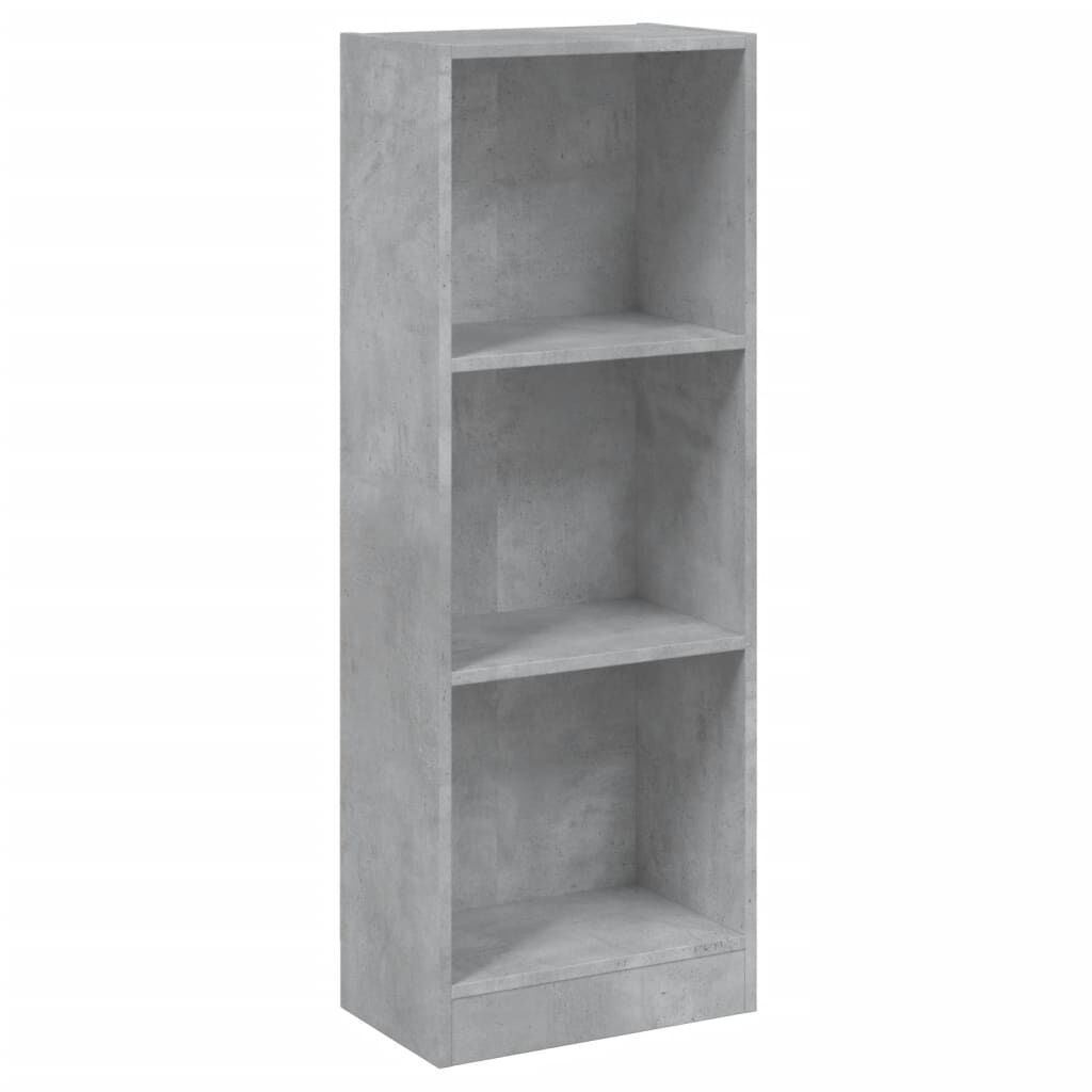 vidaXL Βιβλιοθήκη με 3 Ράφια Γκρι Σκυροδ. 40x24x109 εκ. Επεξεργ. Ξύλο