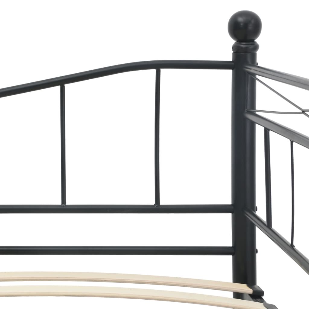 vidaXL Πλαίσιο Κρεβατιού Μαύρο 180 x 200 / 90 x 200 εκ. Μεταλλικό