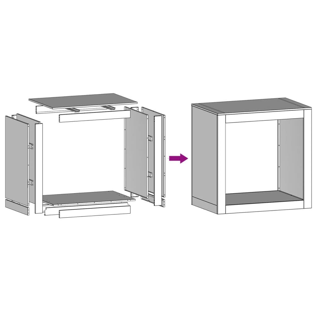 vidaXL Ραφιέρα Καυσόξυλων 60x40x60 εκ. από Ανοξείδωτο ατσάλι