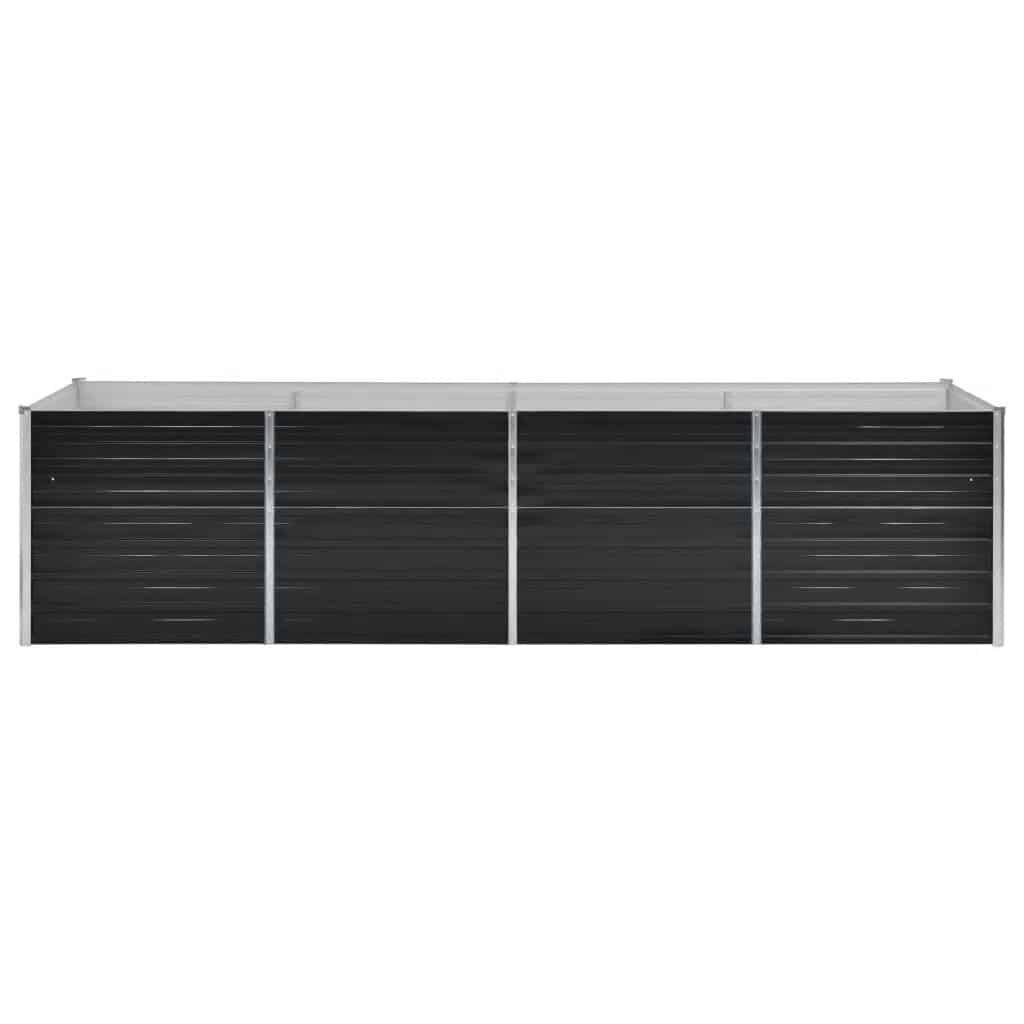 vidaXL Ζαρντινιέρα Υπερυψωμένη Ανθρακί 320x80x77 εκ. Γαλβαν. Χάλυβας